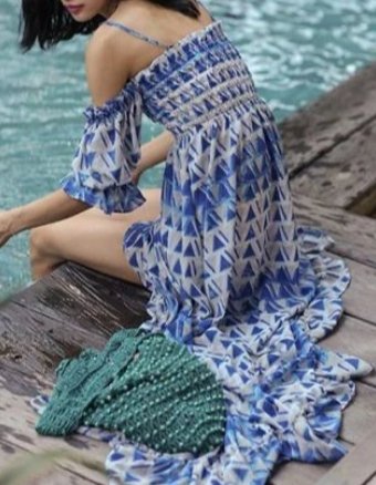 Sininen Vintage-Iltapuku