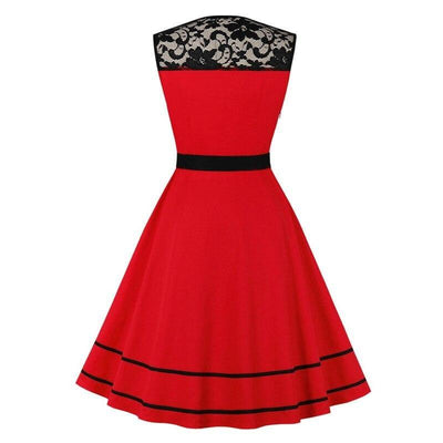 Vintage Rockabilly Punainen Iltapuku