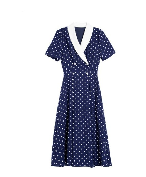 Vintage Pilkullinen Suora Mekko