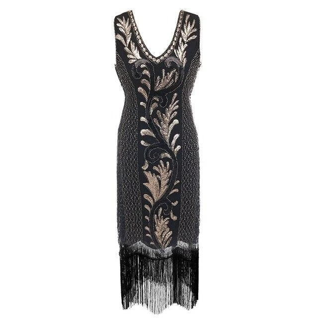 Musta Ja Kultainen Gatsby Spirit -Mekko