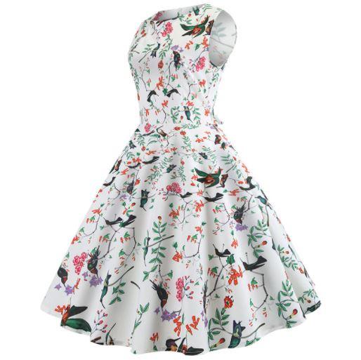 50-Luvun Tyylikäs Naisellinen Mekko