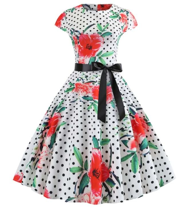 Vintage Poppies Levenevä Mekko