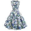 Vintage Blue Flowers Flared Mekko