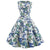 Vintage Blue Flowers Flared Mekko
