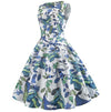 Vintage Blue Flowers Flared Mekko