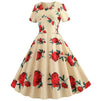Vintage Yellow Flowers Flared Mekko