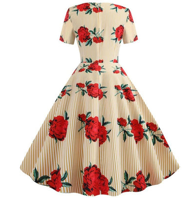 Vintage Yellow Flowers Flared Mekko
