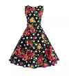 Vintage Laivastonsininen Polka Dot Flowers -Mekko