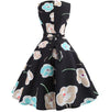 Vintage Black Flowers Flared Mekko