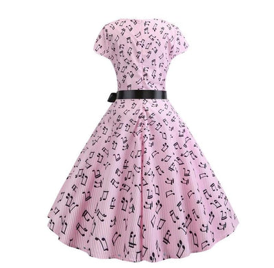 Kevätvintage Vaaleanpunainen Levenevä Mekko
