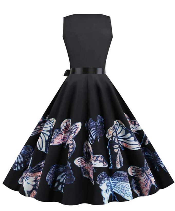 Vintage Violetti Levenevä Mekko