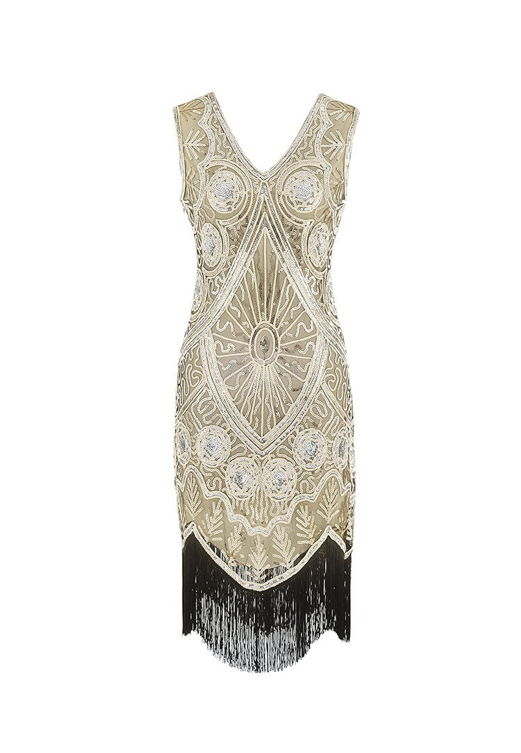 Beige Lyhyt Gatsby-Mekko