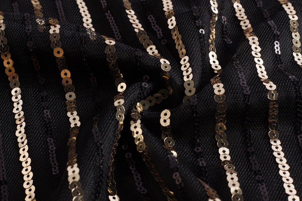 Musta Ja Kultainen Lyhyt Gatsby-Mekko