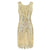 Beige Ja Kultainen Lyhyt Gatsby-Mekko
