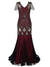 Burgundin Haute Couture -Pitkä Gatsby-Mekko