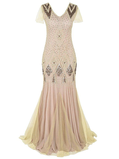 Ivory Haute Couture -Pitkä Gatsby-Mekko