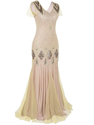 Ivory Haute Couture -Pitkä Gatsby-Mekko