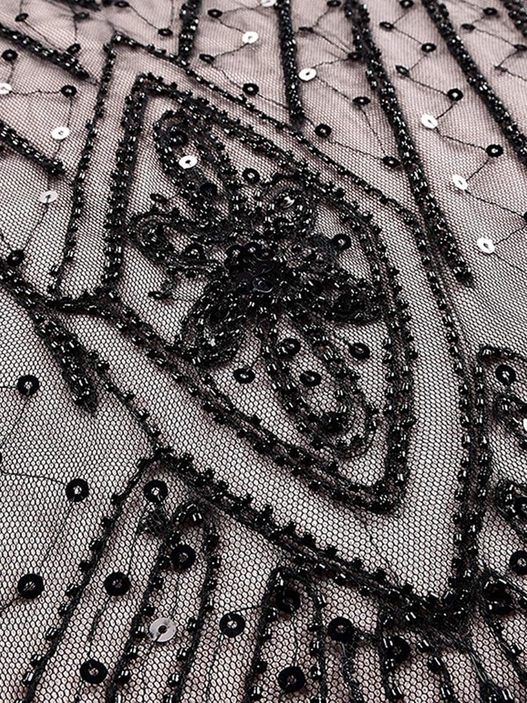 Vaaleanpunainen Haute Couture -Pitkä Gatsby-Mekko