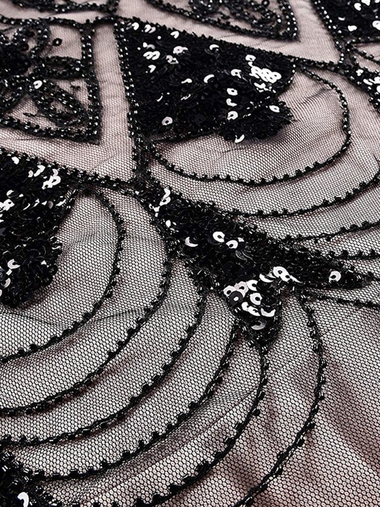 Vaaleanpunainen Haute Couture -Pitkä Gatsby-Mekko