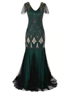Pitkä Vihreä Haute Couture Gatsby -Mekko