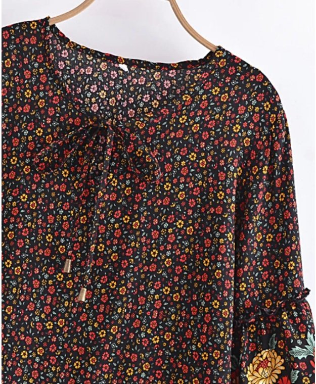 Musta 70-Luvun Hippimekko