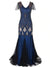 Pitkä Sininen Haute Couture Gatsby -Mekko