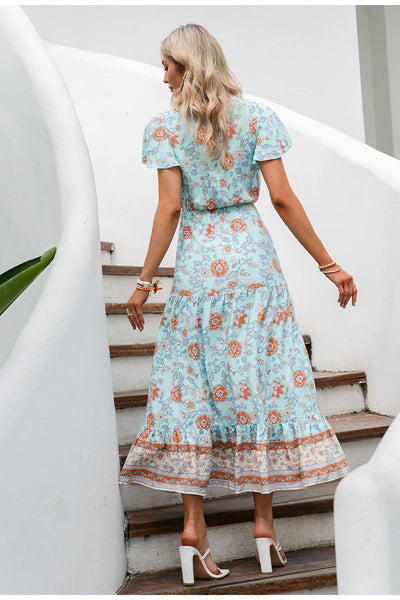 Vintage Bohemian Pitkä Mekko