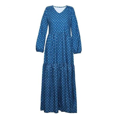 Sininen Vintage Maxi Mekko
