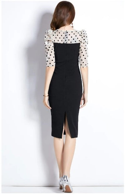 Vintage Polka Dot Midi -Mekko