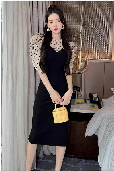 Vintage Polka Dot Midi -Mekko