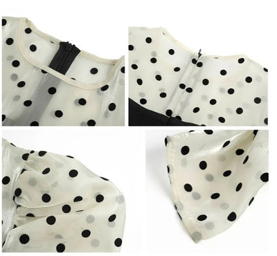 Vintage Polka Dot Midi -Mekko