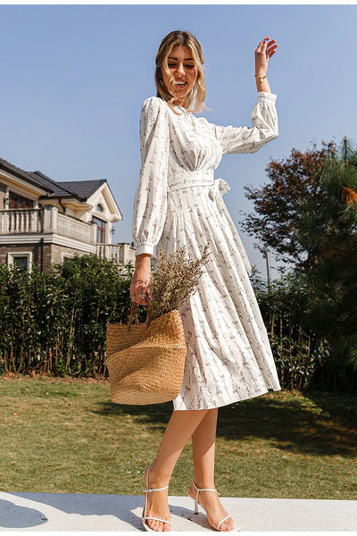 Vintage Kuviollinen Mekko