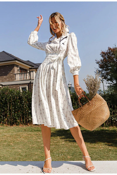 Vintage Kuviollinen Mekko