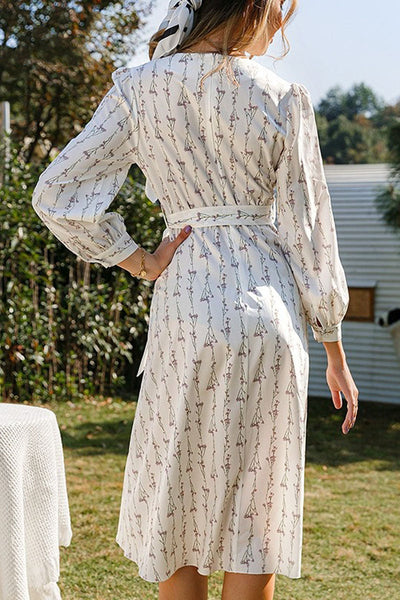 Vintage Kuviollinen Mekko