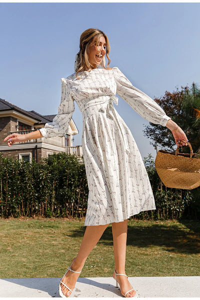 Vintage Kuviollinen Mekko