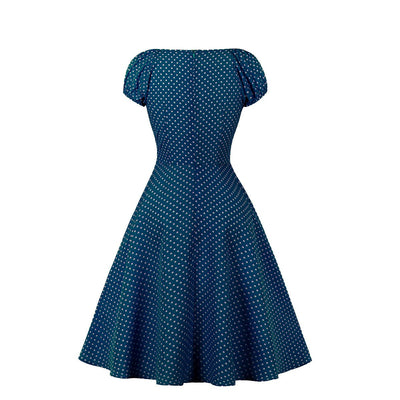 Sininen Vintage Avoin Mekko