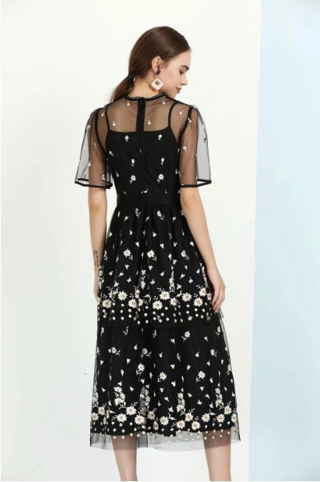 Retro 1940-Luvun Musta Pitsimekko