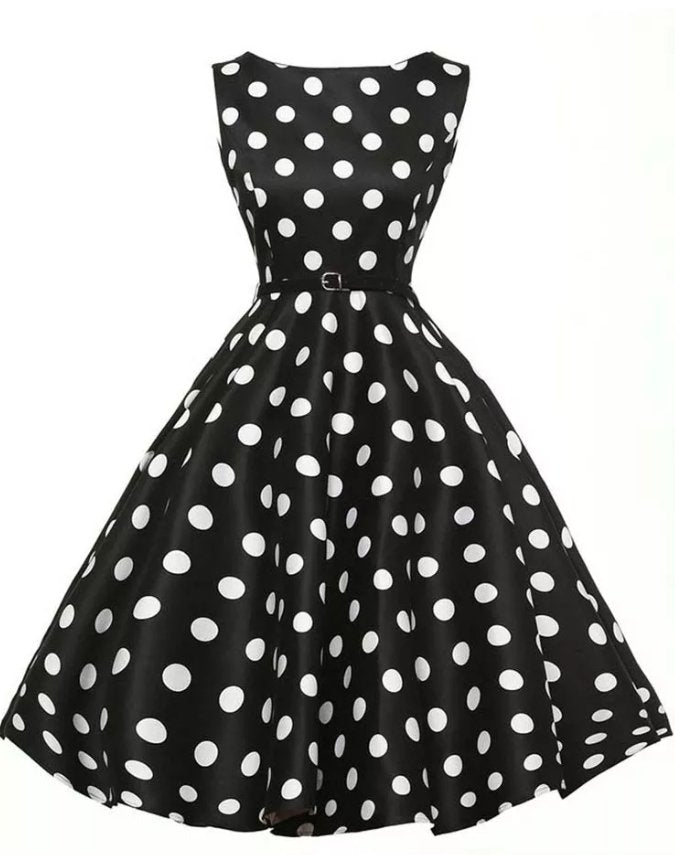 1950-Luvun Polka Dot Retro Pin-Up Rockabilly-Mekko