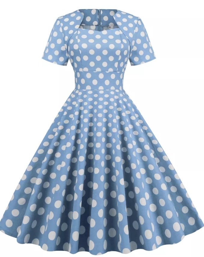 50-Luvun Vintage-Tyylinen Mekko, Sininen
