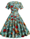 50-Luvun Vintage Deco -Tyylinen Mekko