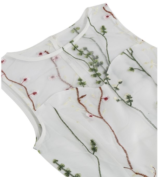 50-Luvun Tyylinen Vintage Flowers -Mekko