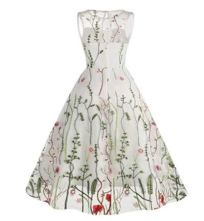 50-Luvun Tyylinen Vintage Flowers -Mekko