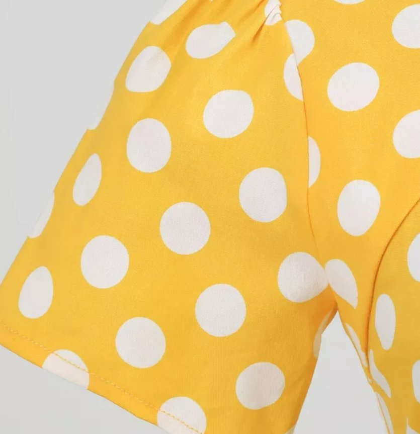 50-Luvun Tyylinen Mekko Vintage News Keltainen