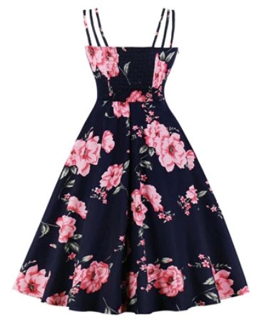 Vintage Style Plus -Kokoinen Avoin Kukkamekko