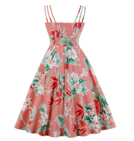 Plus-Koon Vintage-Tyylinen Mekko Vaaleanpunainen