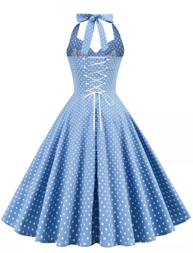 50-Luvun Leimattu Vyötärömekko