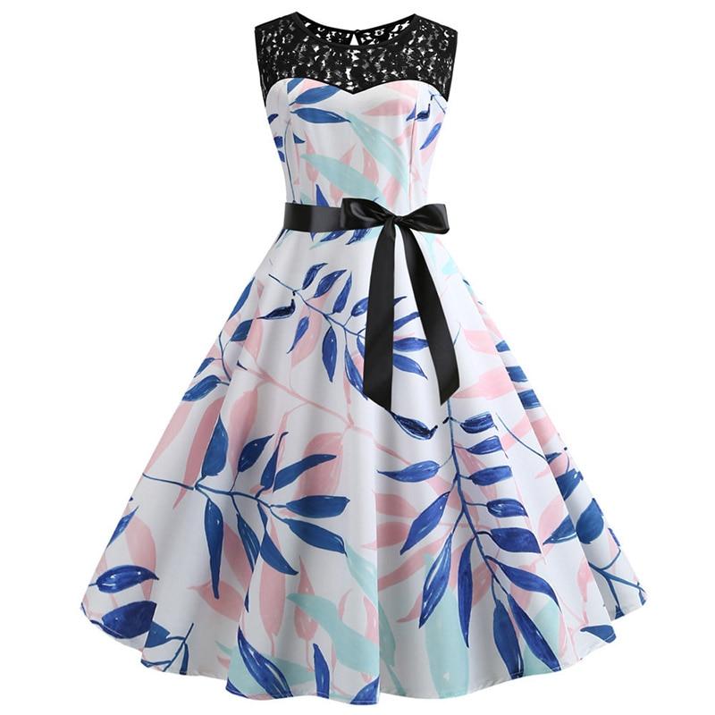 Vintage Blue Flower -Trapetsimekko