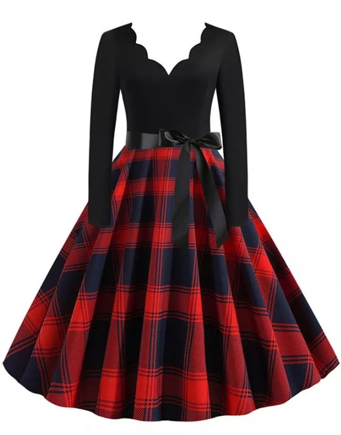 Vintage Syksyinen Tunikamekko