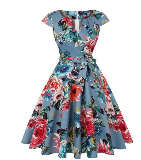 Vintage Kukkainen Tunikamekko