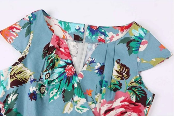 Vintage Kukkainen Tunikamekko